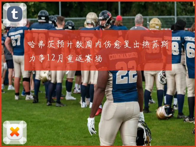 哈弗茨预计数周内伤愈复出热苏斯力争12月重返赛场